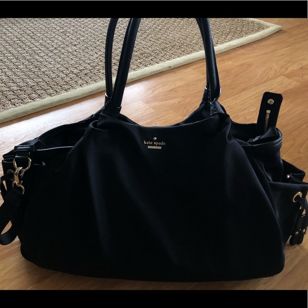 Kate Spade Classic Nylon Stevie Diaper Bag (Black)